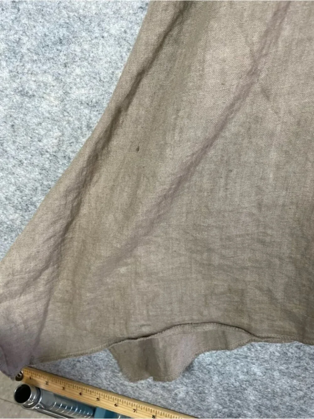 Italian Linen Tunic Dress Taupe Asymmetrical Boho Lagenlook Minimalist Vacation